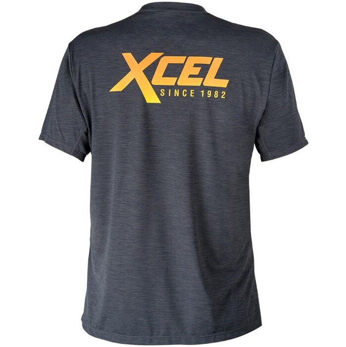 2024 Xcel Mens Heathered VentX Retro Solid Short Sleeve UV Tee MLM625G2 - Black